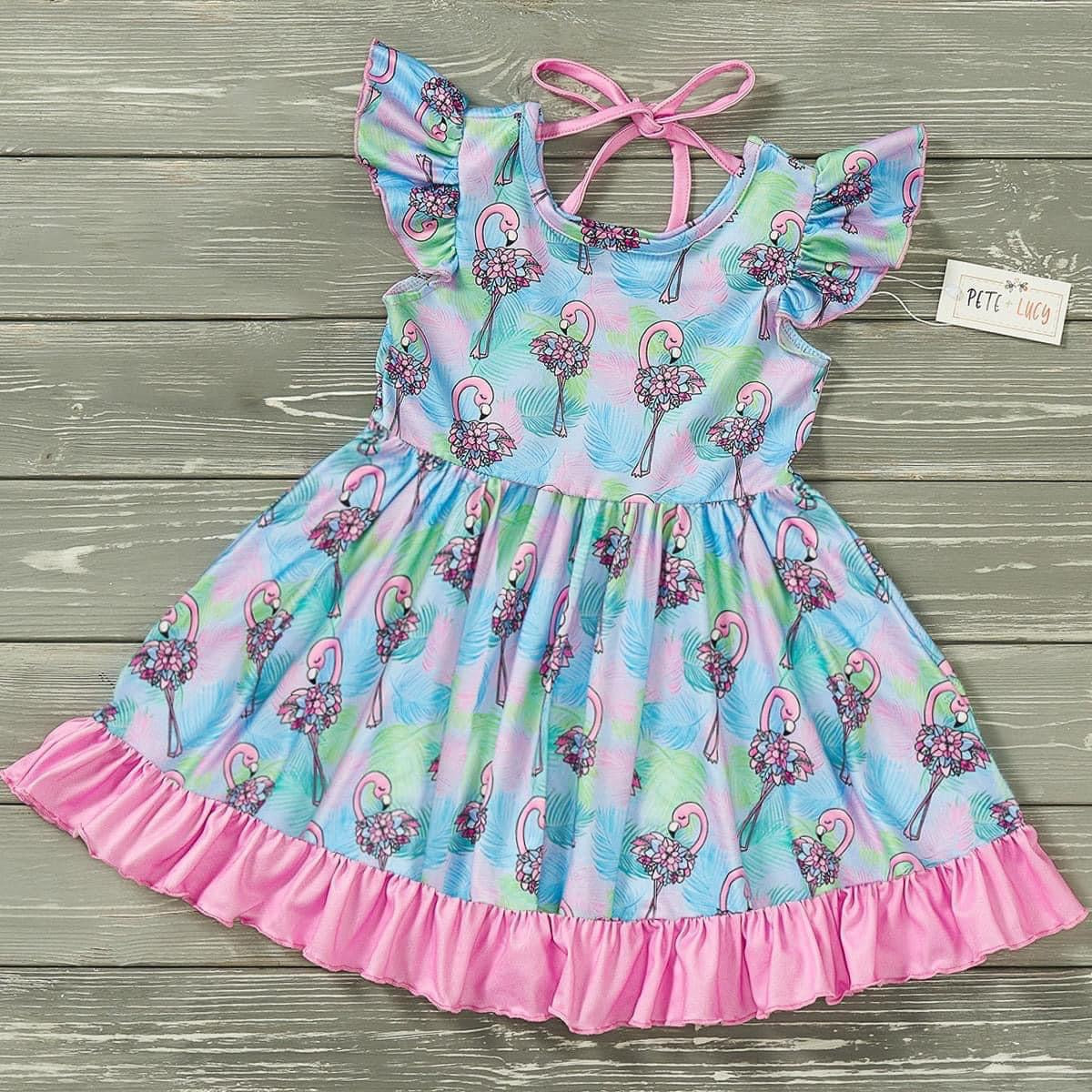 Flowery Flamingo Dress by Pete + Lucy