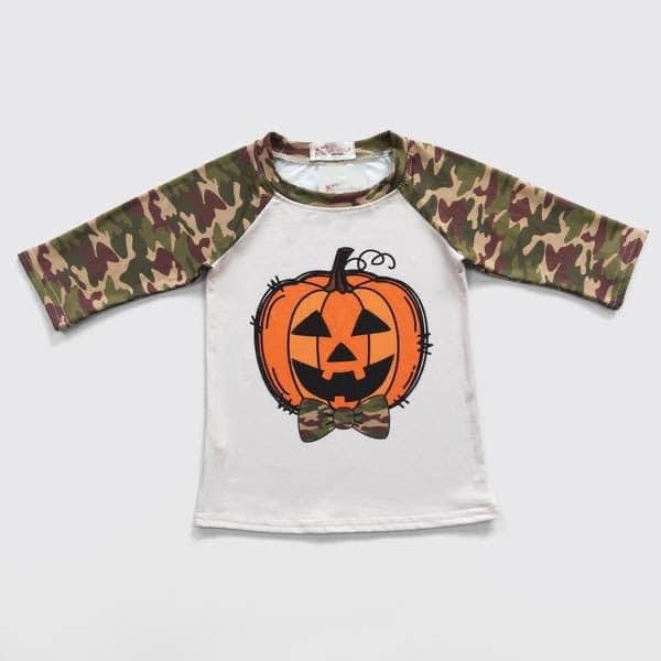 Camo Pumpkin Raglan by Clover Cottage