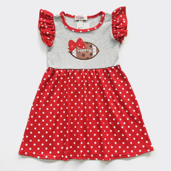 Red Football Dress by Clover Cottage