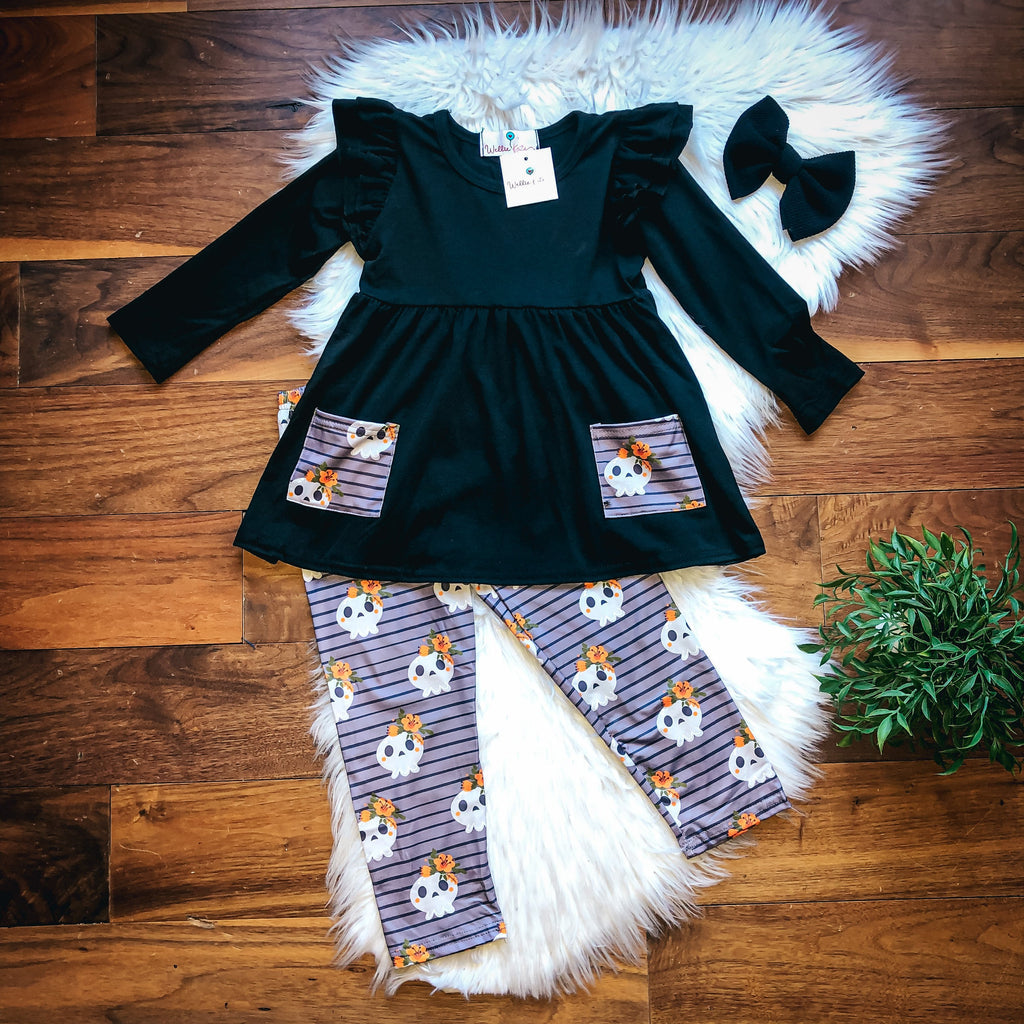 Sugar Skulls Pants Set by Wellie Kate