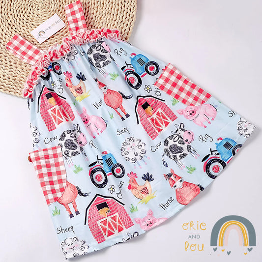Farm Life Girls Dress by Okie & Lou