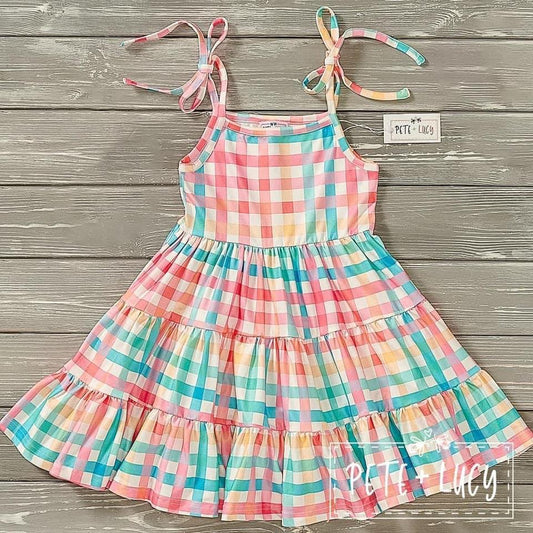 Summer Time Gingham Girls Dress by Pete + Lucy