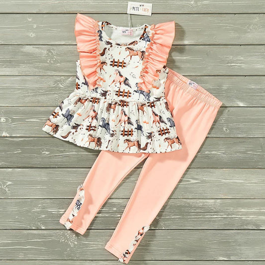 Pre-Order Horse Heaven Pants Set (short sleeve) by Pete + Lucy