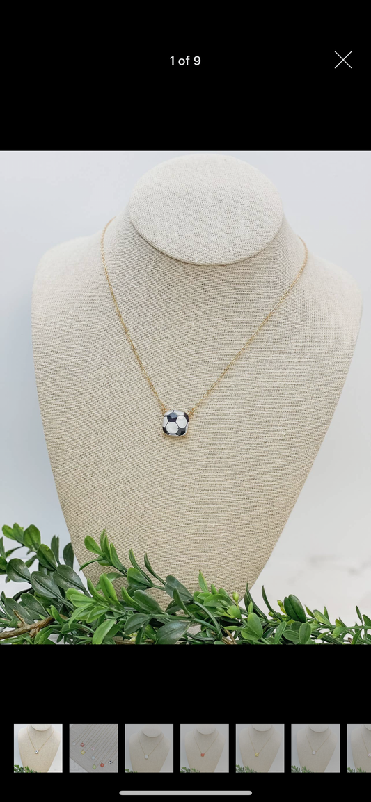 Soccer Printed Pendant Necklace