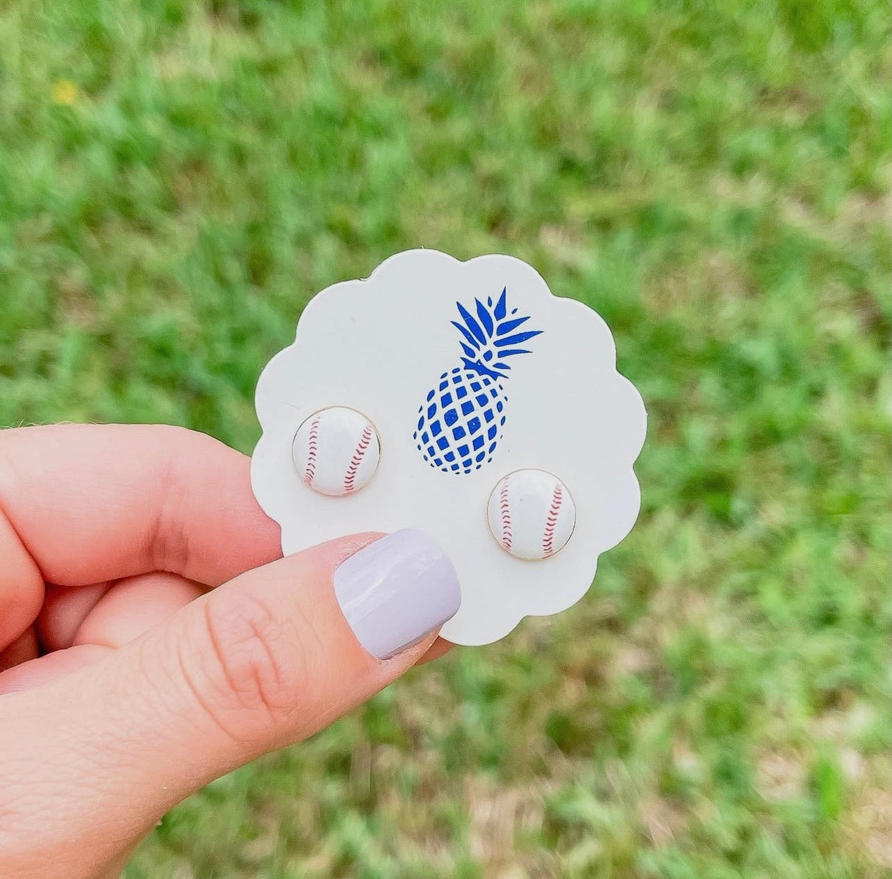 Baseball Enamel Stud Earrings