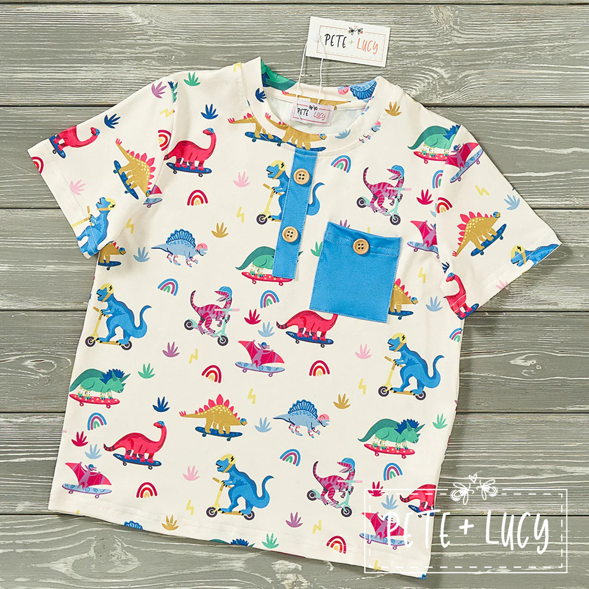 Pre-Order Dino Party: Boys Tee by Pete + Lucy