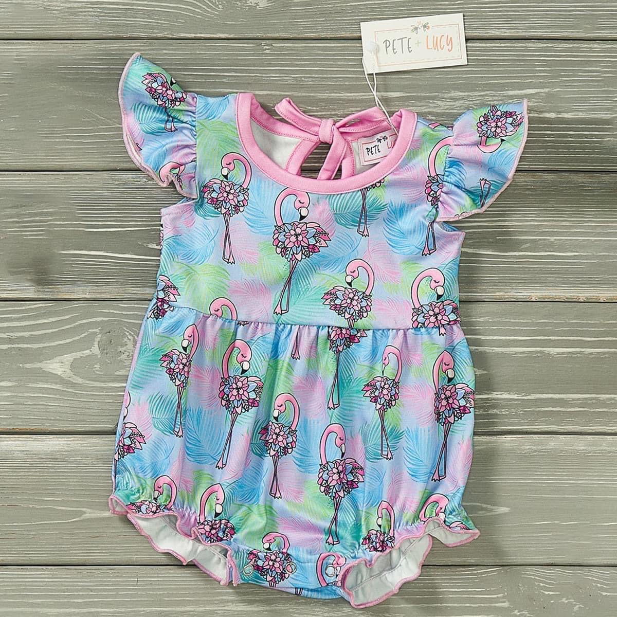 Flowery Flamingo Infant Romper by Pete + Lucy