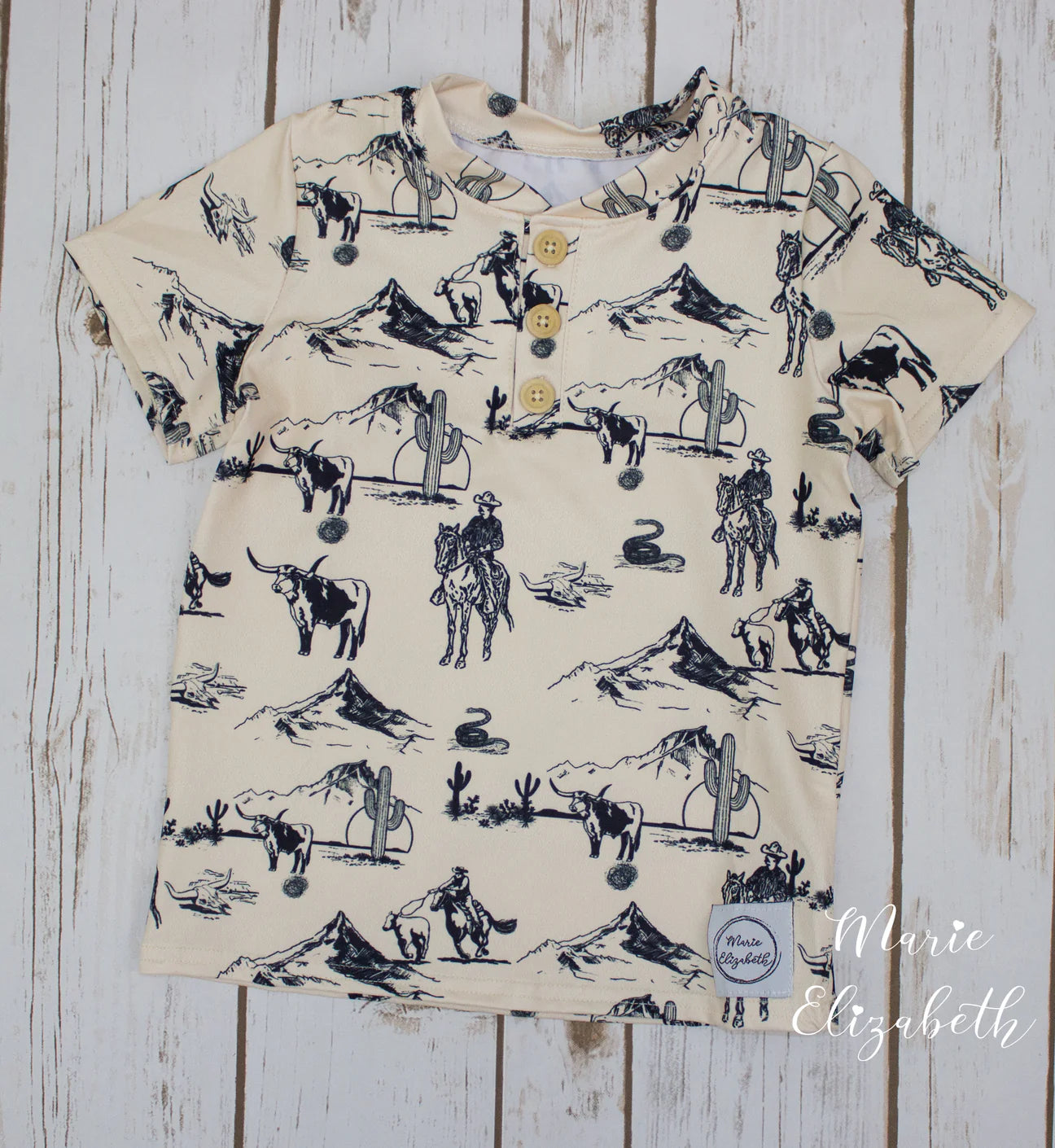 Western Print Boys Tee by Marie Elizabeth