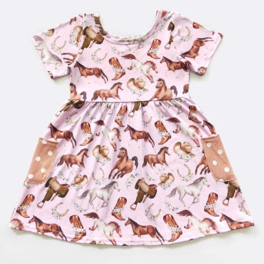 Horse Heaven Girls Dress by Clover Cottage