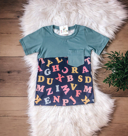 Alphabet Pocket Tee by TwoCan