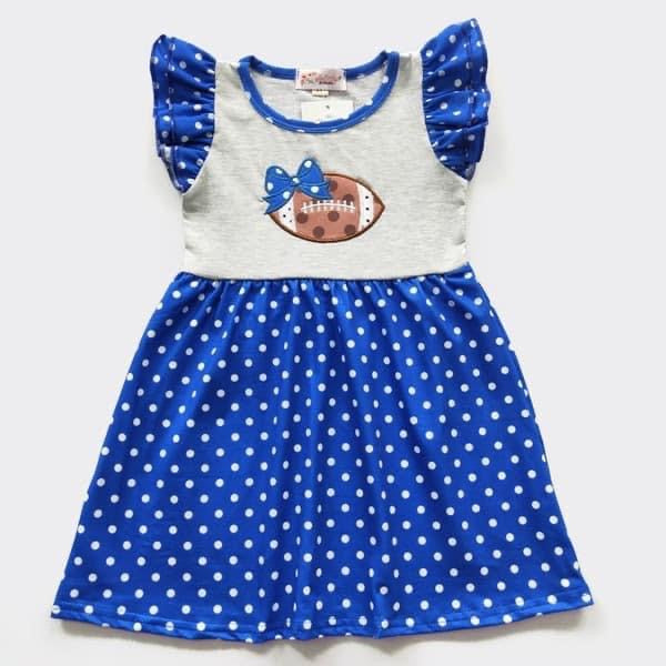 Blue Football Dress by Clover Cottage