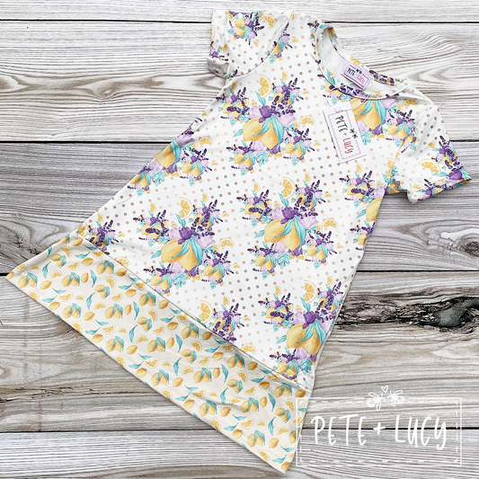 Lemon Garden Short Sleeve Dress