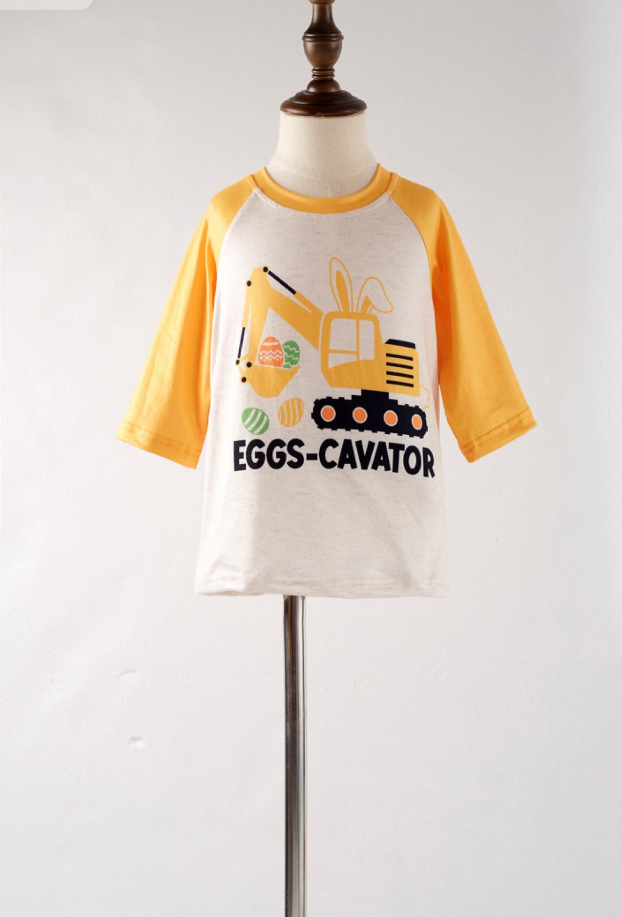 Eggs-Cavator Raglan Tee by Clover Cottage