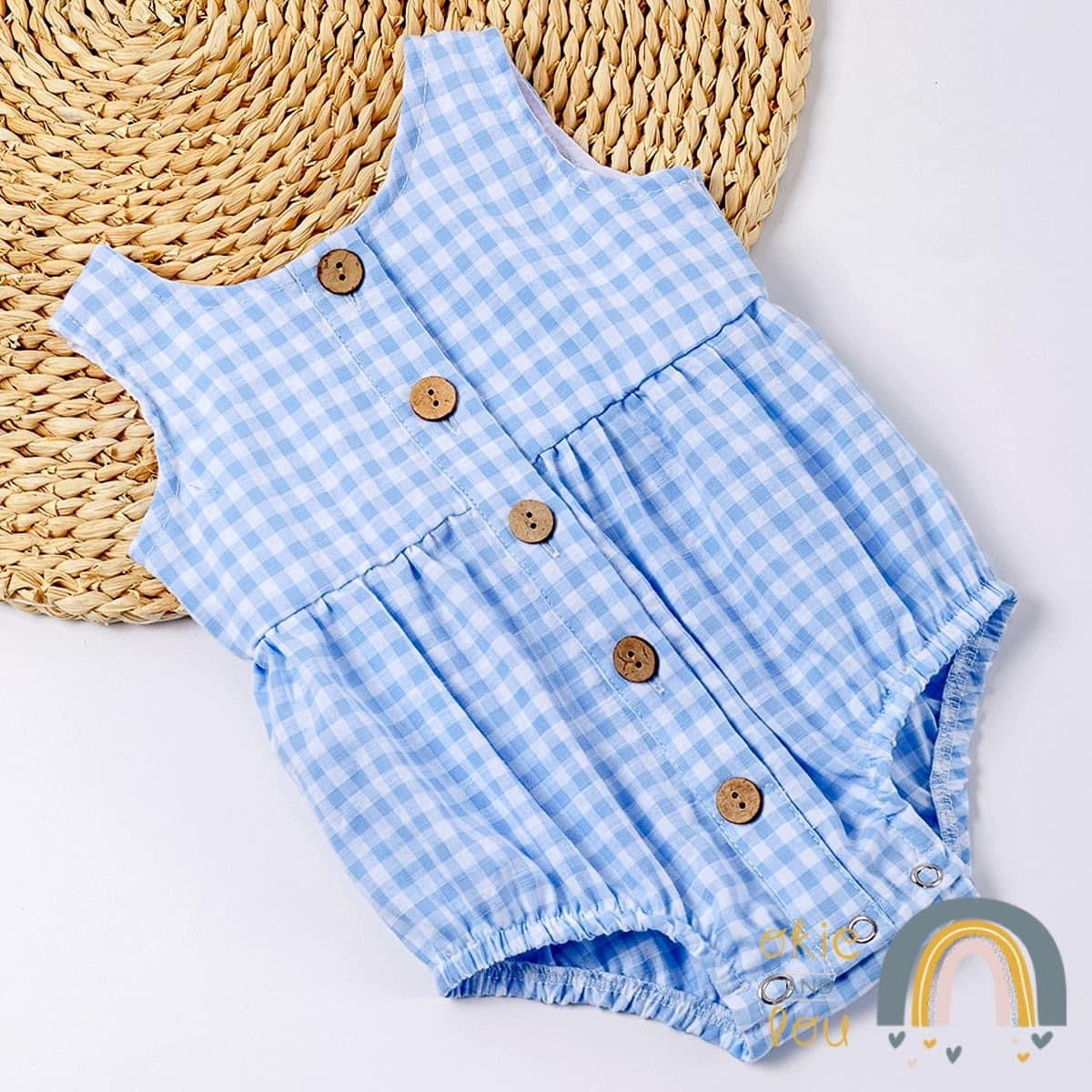 Summer Plaid Romper by Okie & Lou