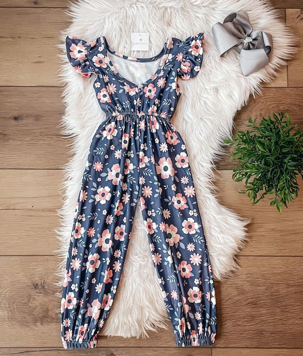 Spring Coral Scoop Back Jumpsuit by Wellie Kate