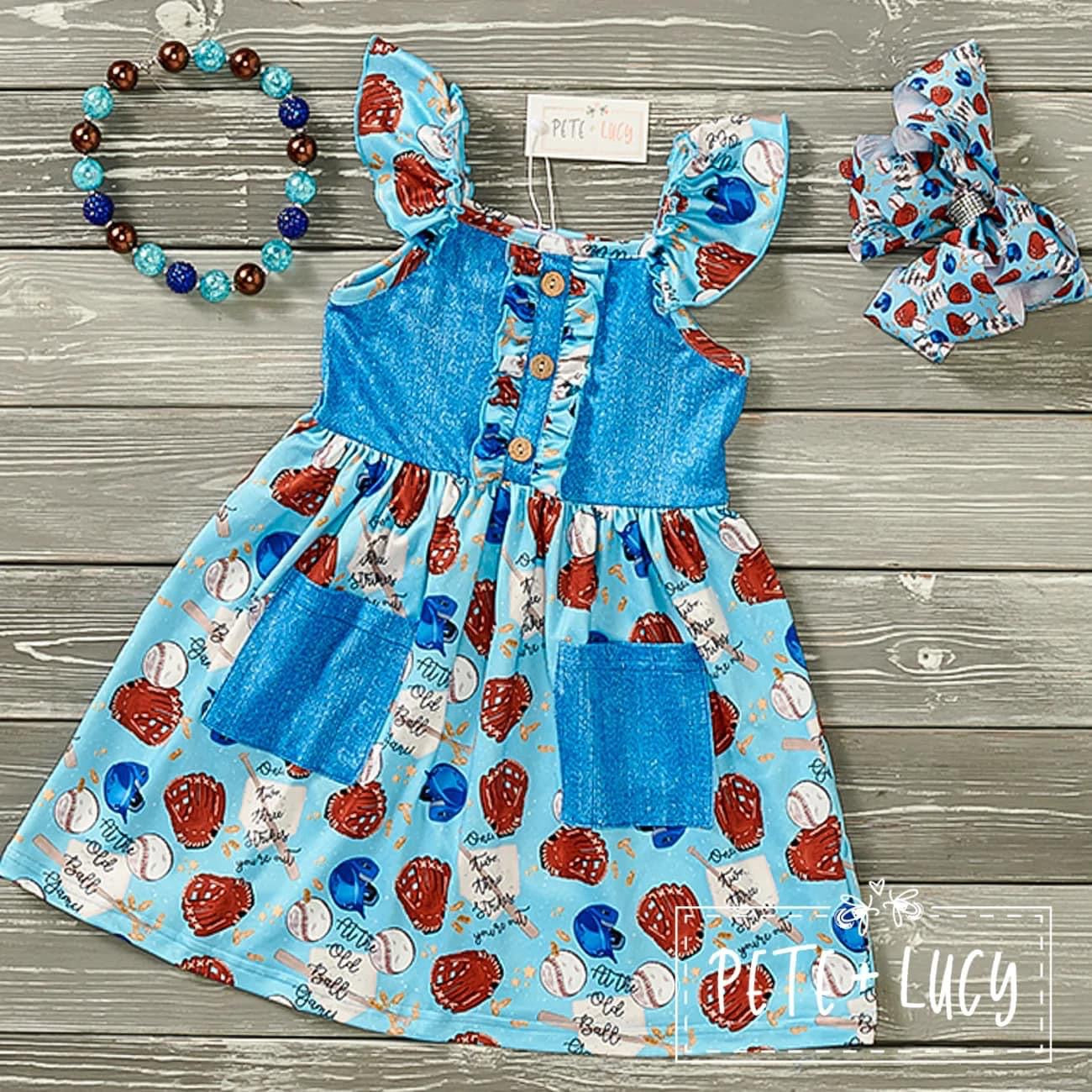 Pre-Order Old Ball Game Girls Dress by Pete + Lucy