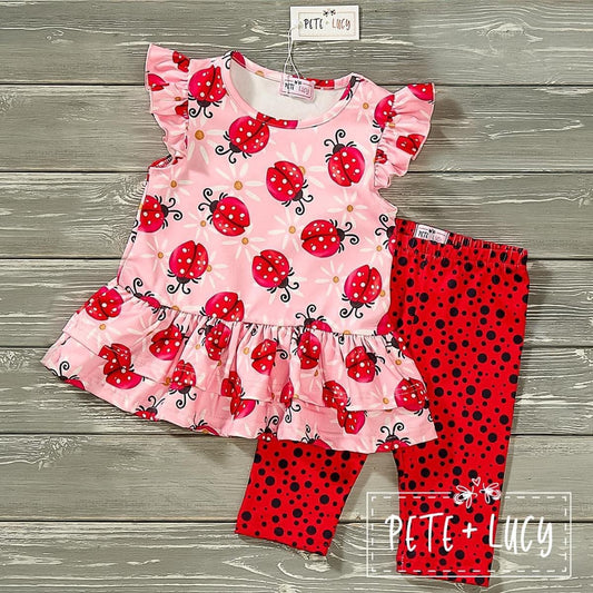 Ladybug + Daisy Capri Set by Pete + Lucy