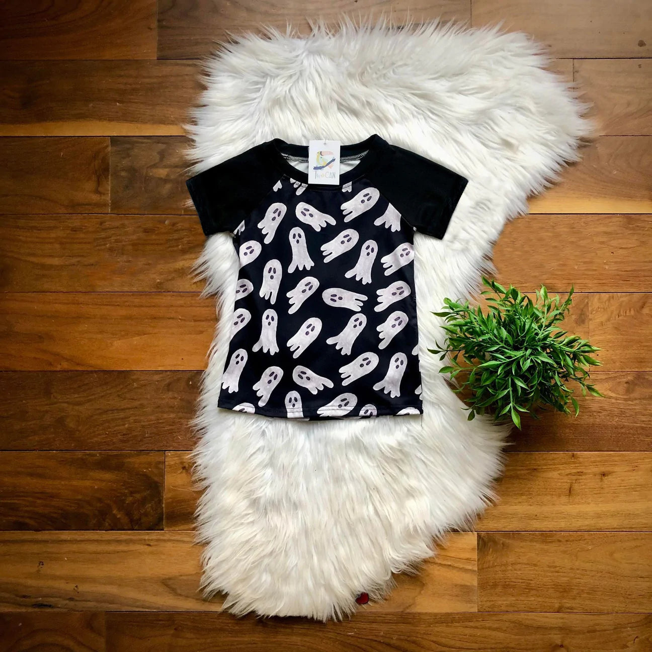 Hey Boo Short Sleeve Raglan by TwoCan