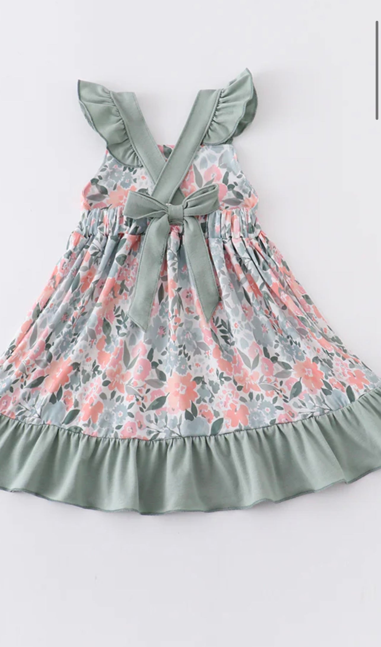 Floral Print Flutter Trim Dress by Honeydew