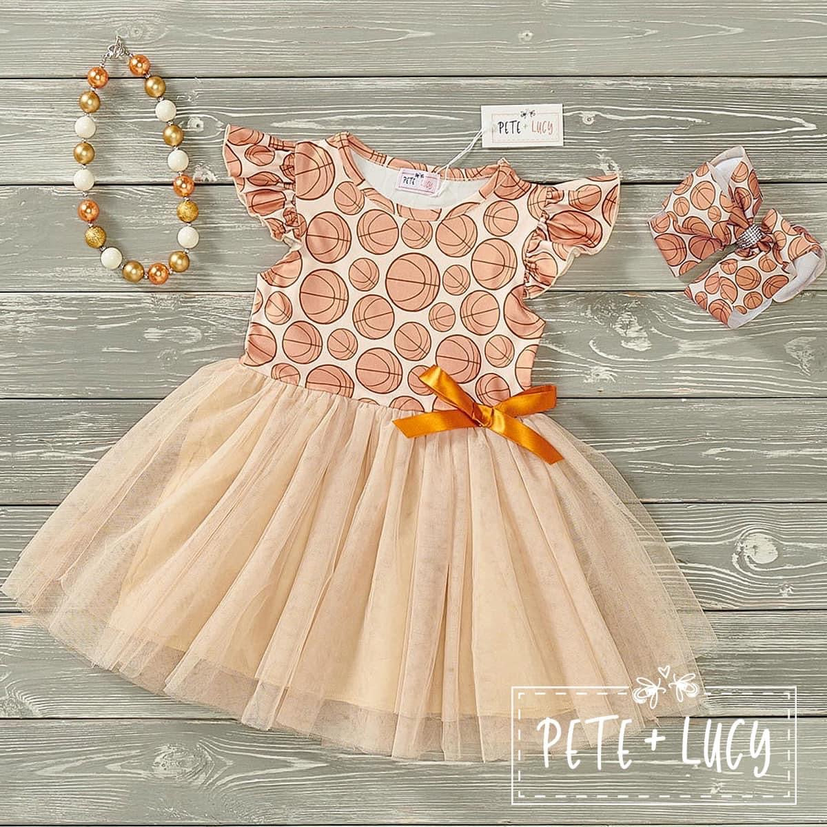 Pre-Order Basketball Safari-Tulle Dress- Short Sleeve by Pete + Lucy