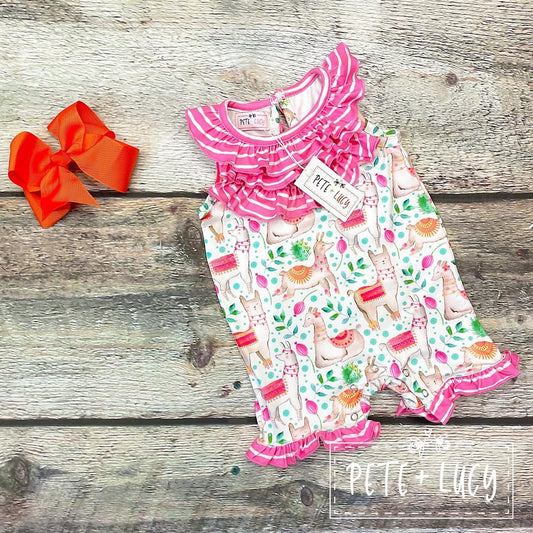 Sweet Llamas Infant Romper by Pete + Lucy