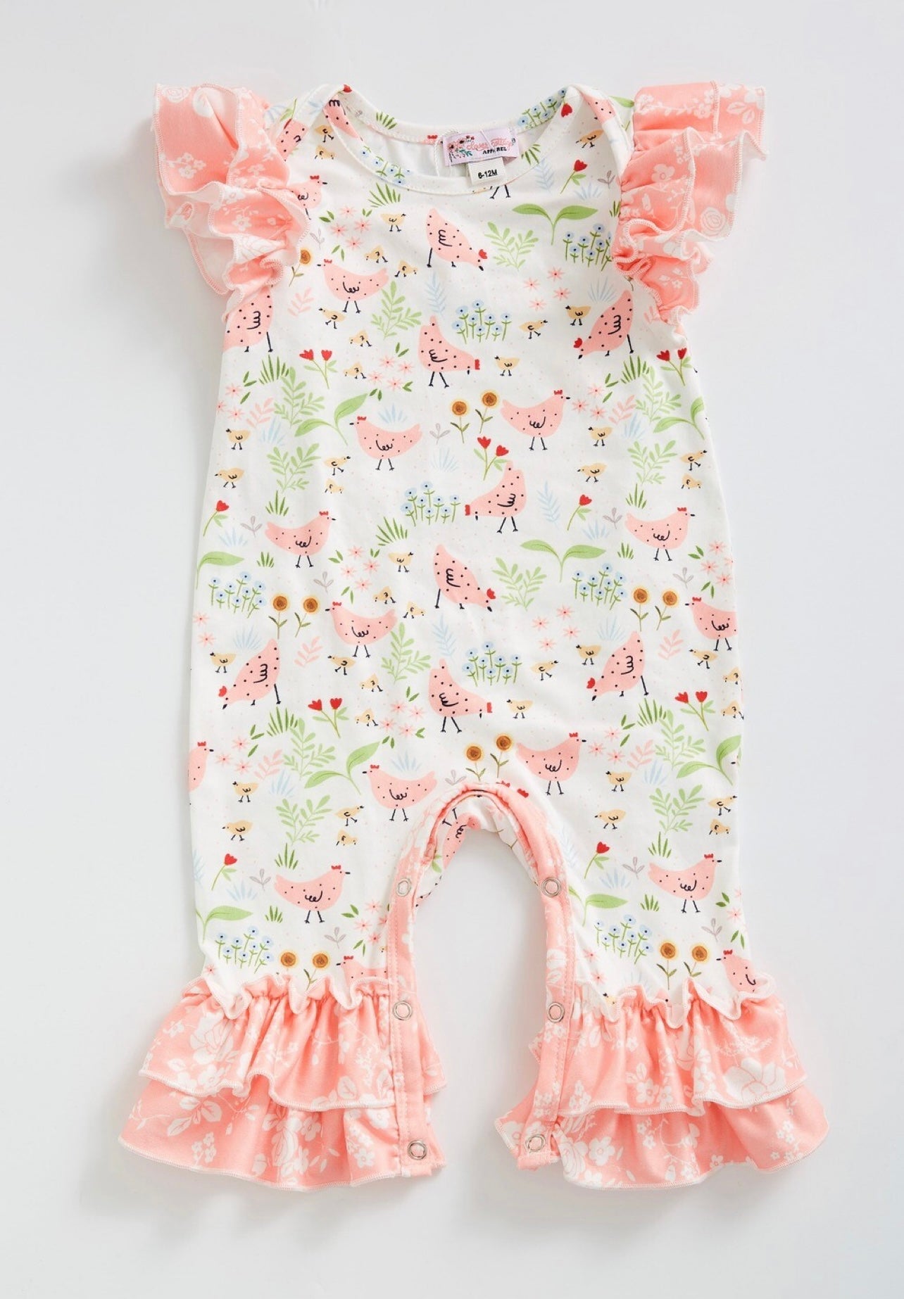 Spring Chicky Baby Romper by Clover Cottage