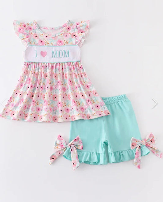 I ❤️ Mom Short Set by Honeydew