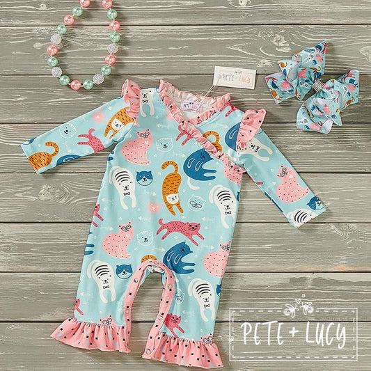 Playful Cats Infant Romper by Pete + Lucy