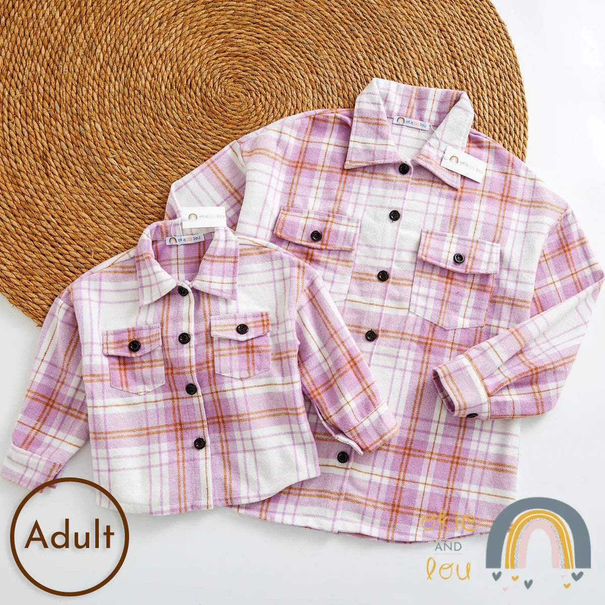 Pre-Order: Plaid Shirts-Pretty Plum- Adult
