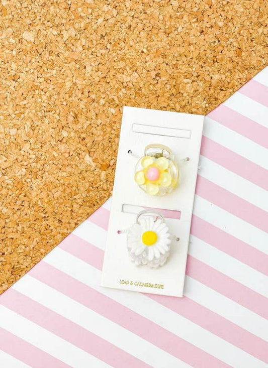 Kids Mini Daisy Acrylic Hair Clip Set