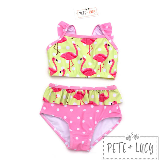 Fancy Flamingo 2-Piece Swim Suit by Pete + Lucy