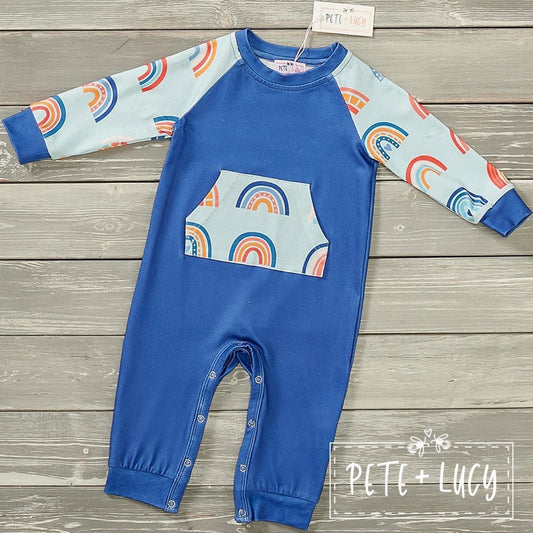 Rainbows with Clouds Romper by Pete + Lucy