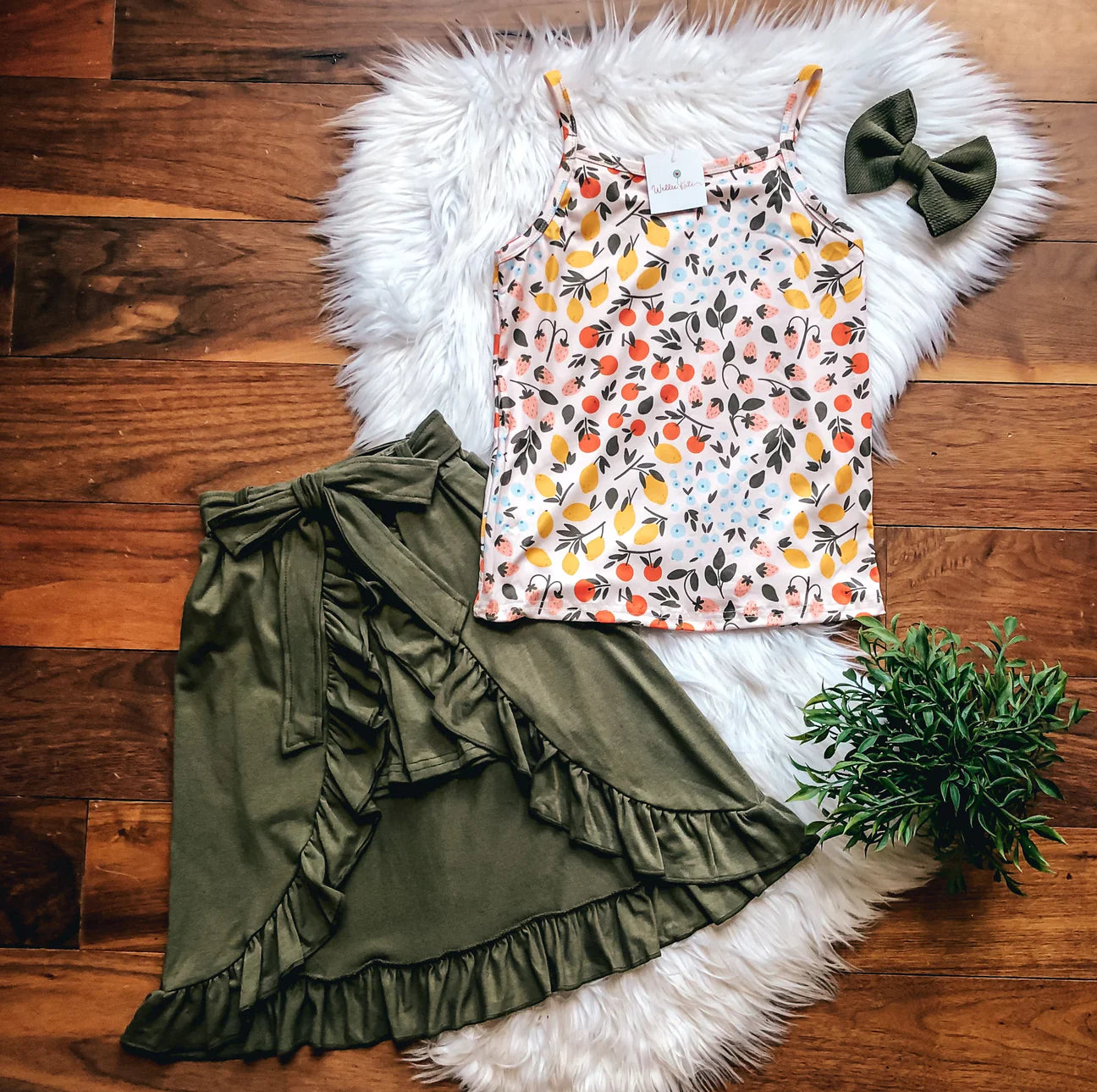 Summer Fruit Open Skirt Set
