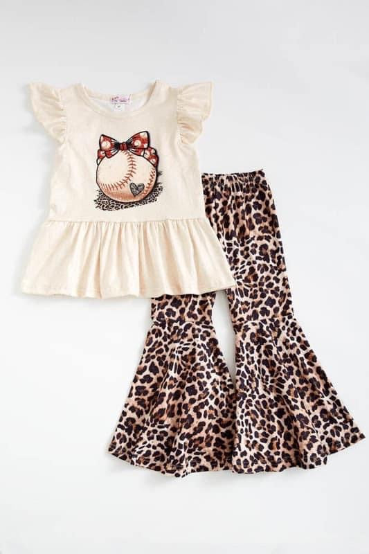 Leopard Baseball 2-Piece Set by Clover Cottage