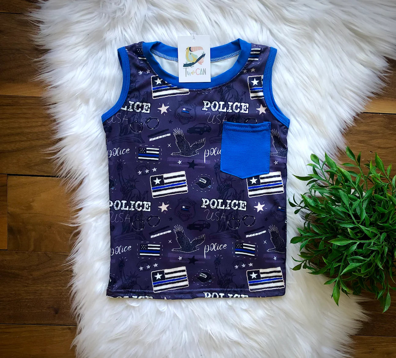 Back the Blue Pocket Tank by TwoCan