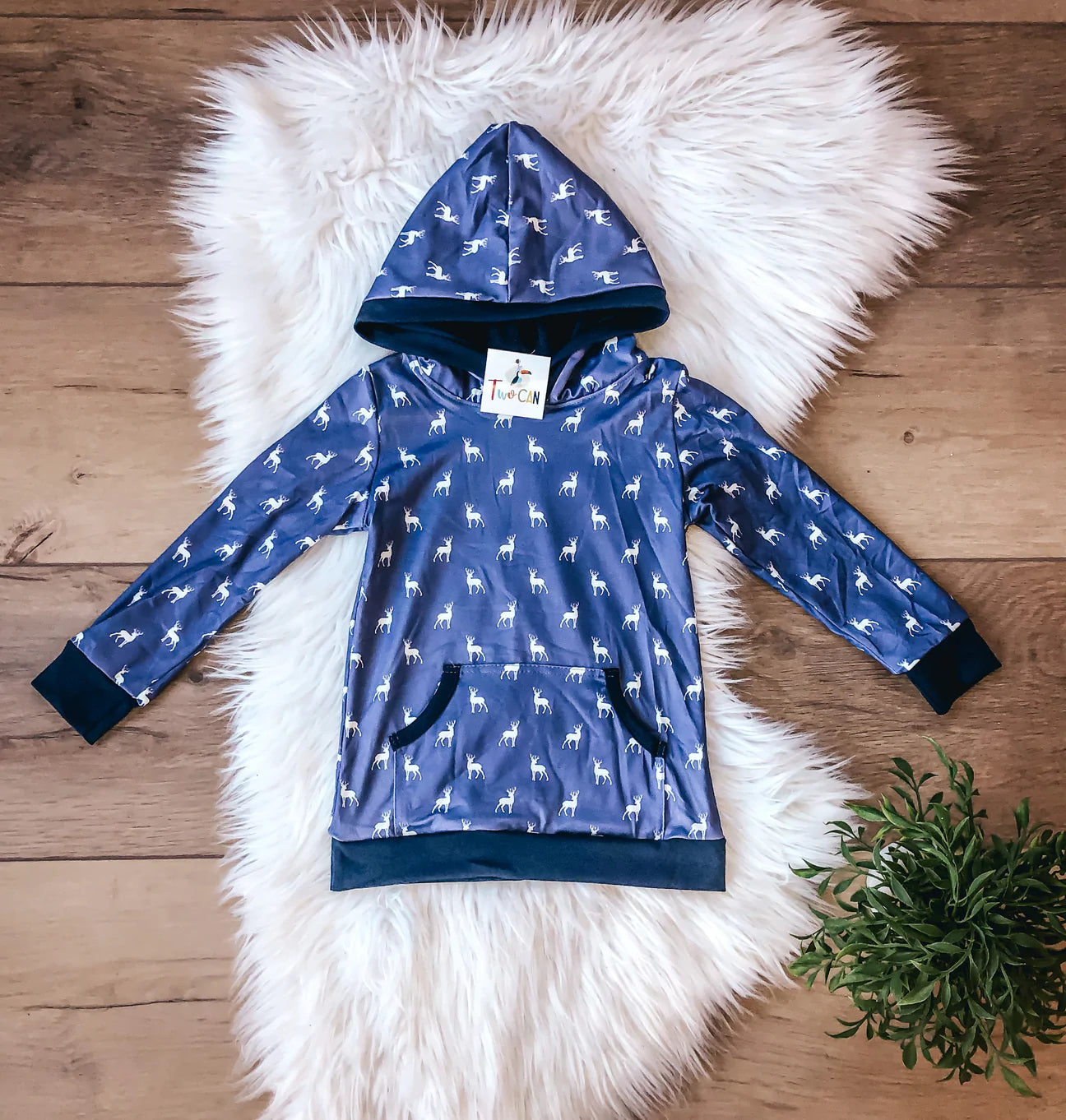 Navy Deer Hoodie by TwoCan
