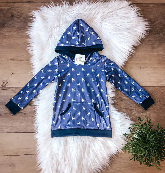 Navy Deer Hoodie by TwoCan