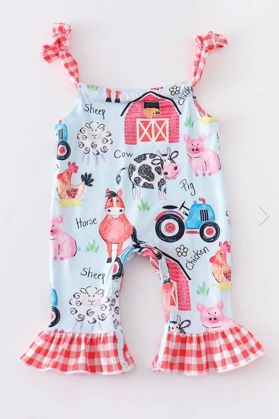 Blue Farm Romper By Honeydew