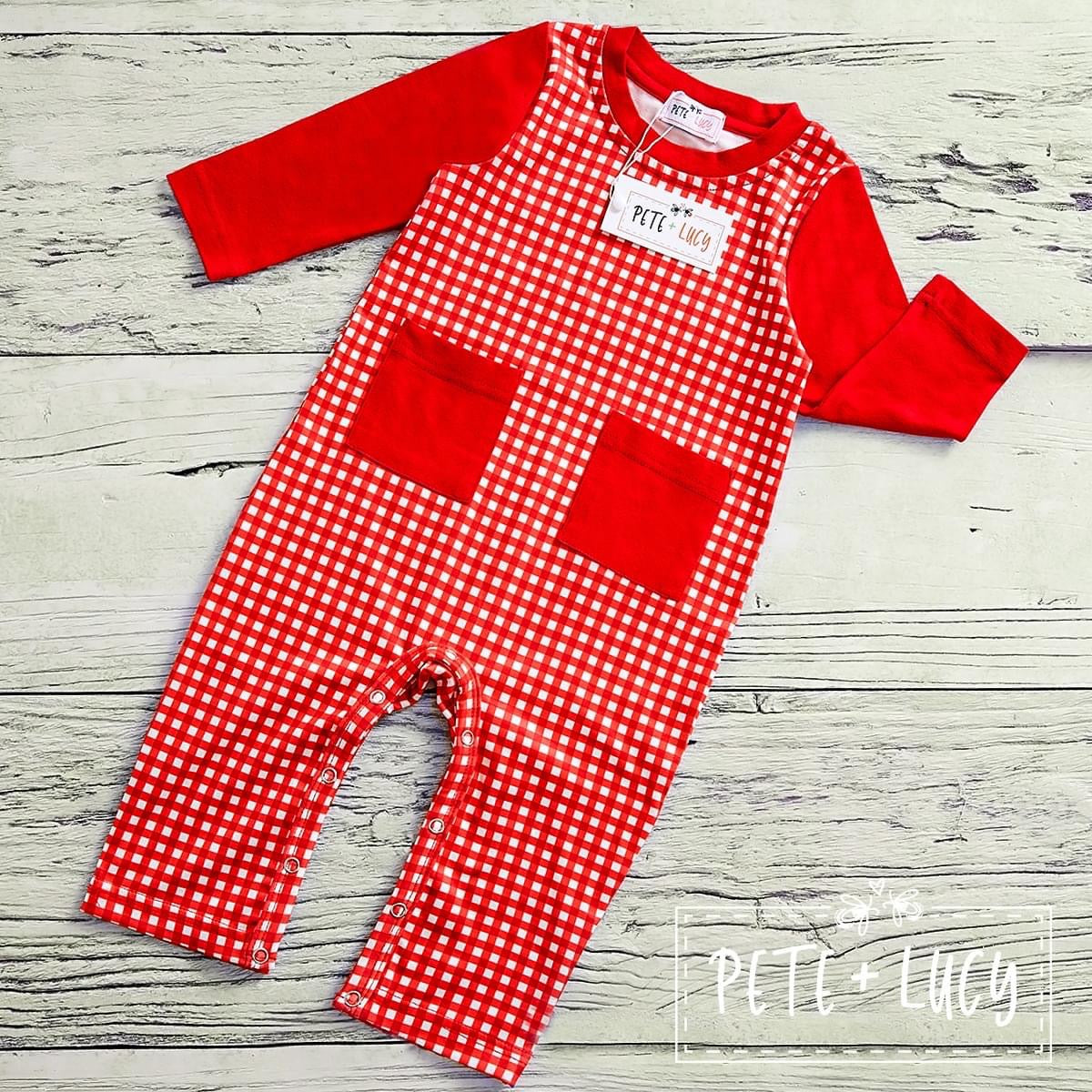 Pre-Order Christmas Mistletoe Boys Romper by Pete + Lucy