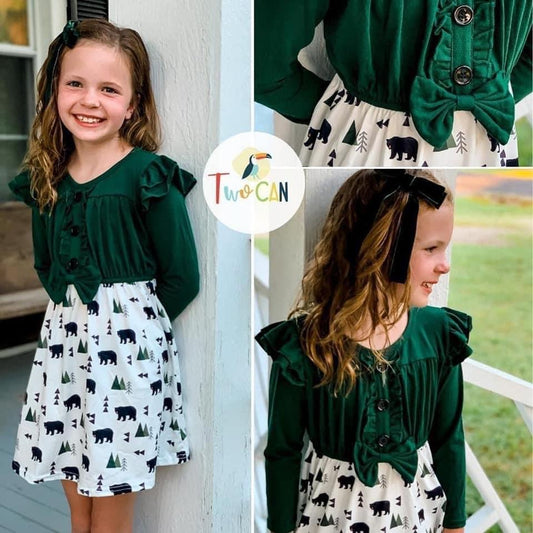 Green Bears Dress by TwoCan