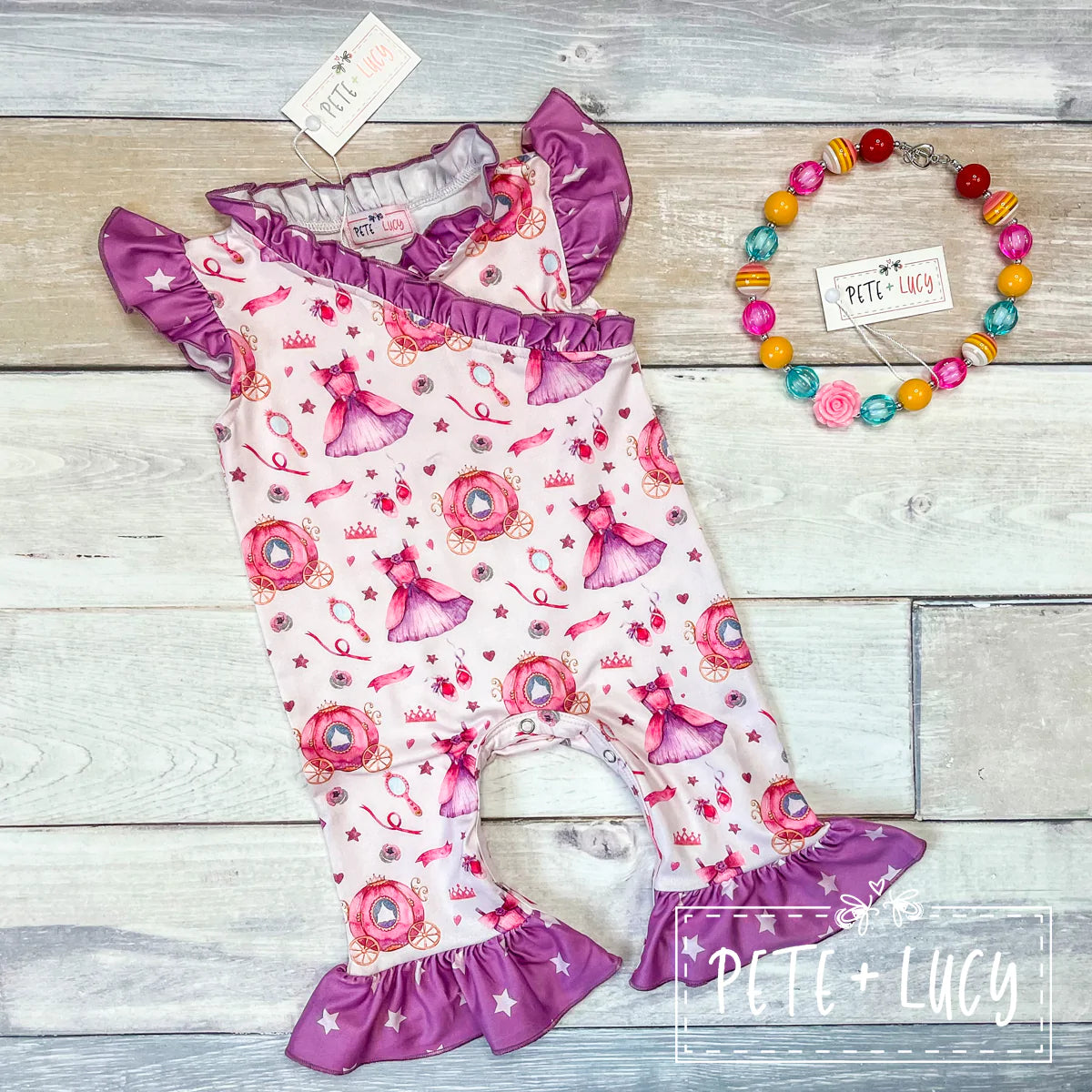 My Carriage Awaits Romper by Pete + Lucy