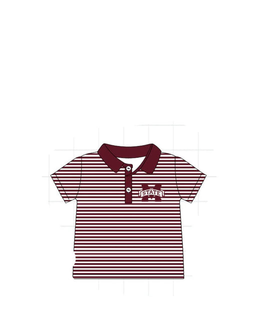 Maroon Mississippi Embroidered Polo Shirt
