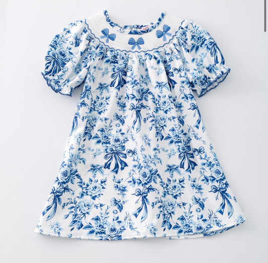 Oxford Waverly Smocked Dress By Clover Cottage