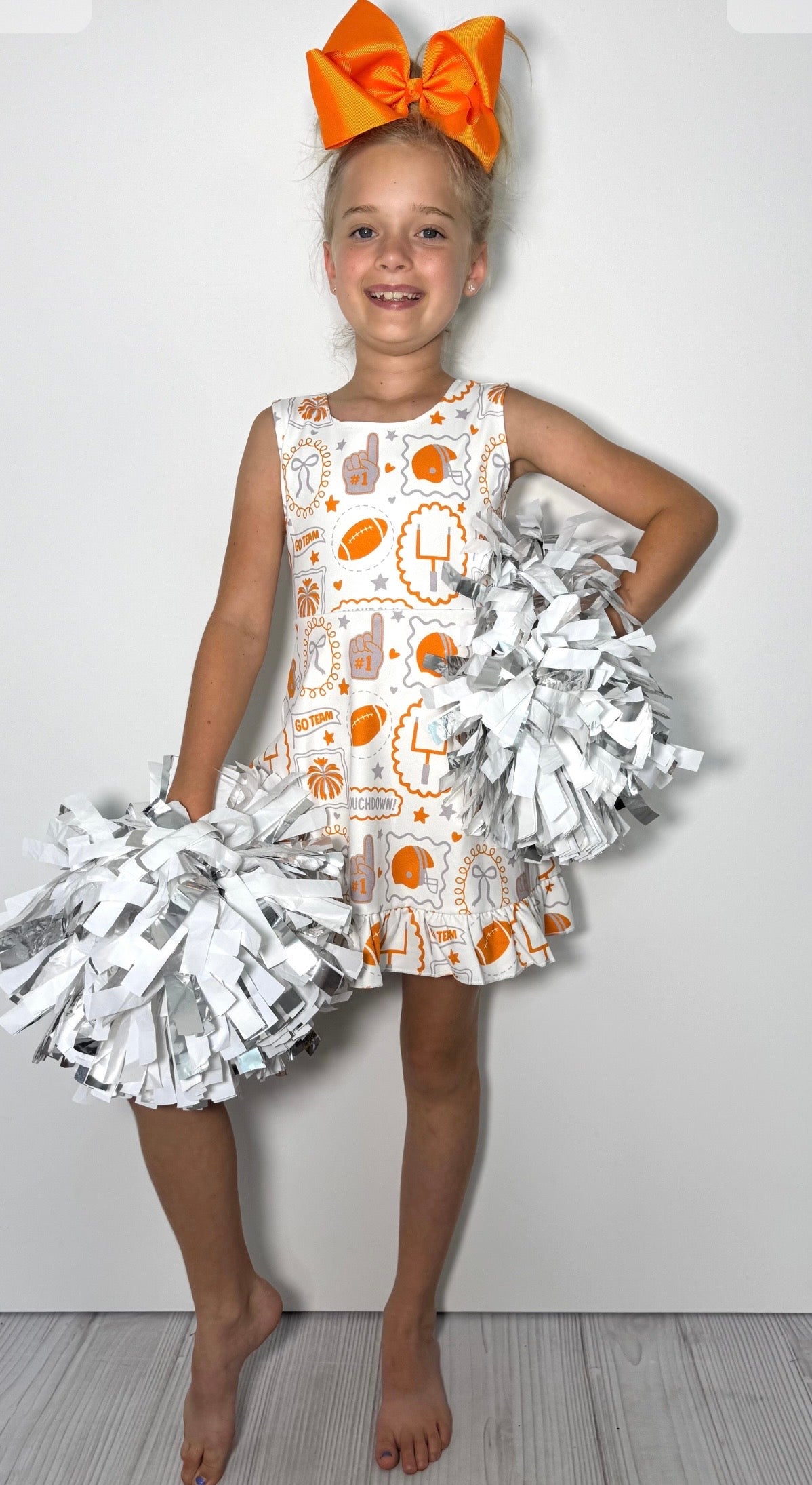 Orange Go Team Athletic Dress By Clover Cottage