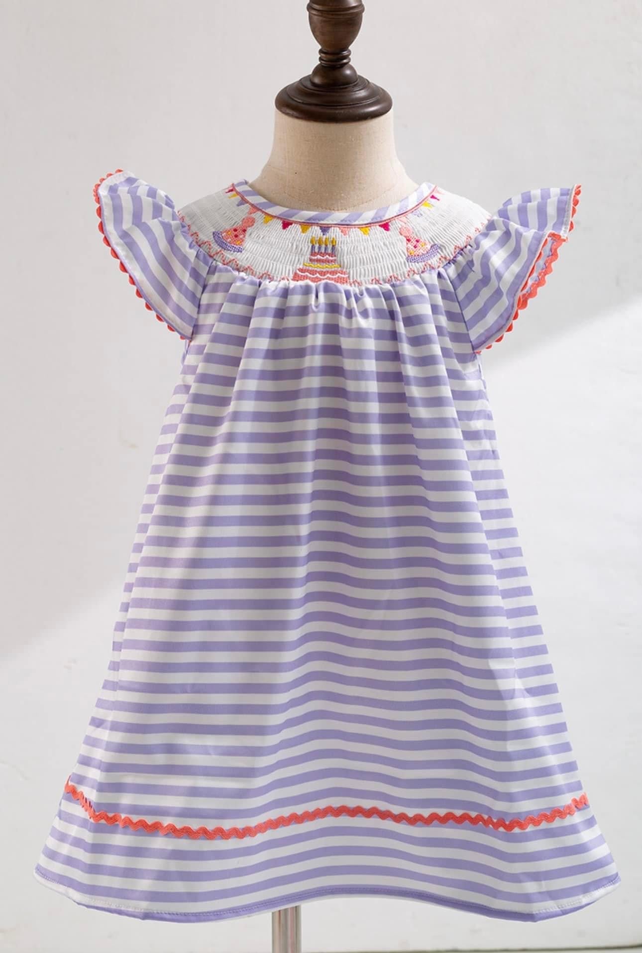 Birthday Girl Smocked Dress by Clover Cottage