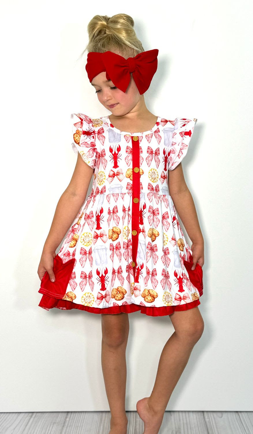 Crawfish Coquette Dress by Clover Cottage