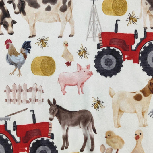 Red Tractor Dress by Clover Cottage
