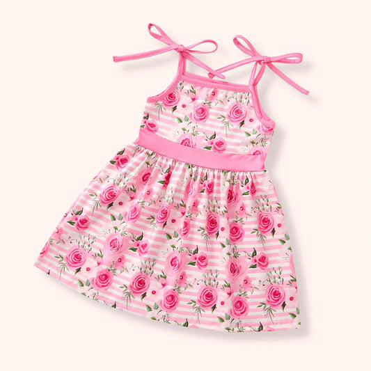 Pre-Order Pink Posies Girls Dress By Pete + Lucy