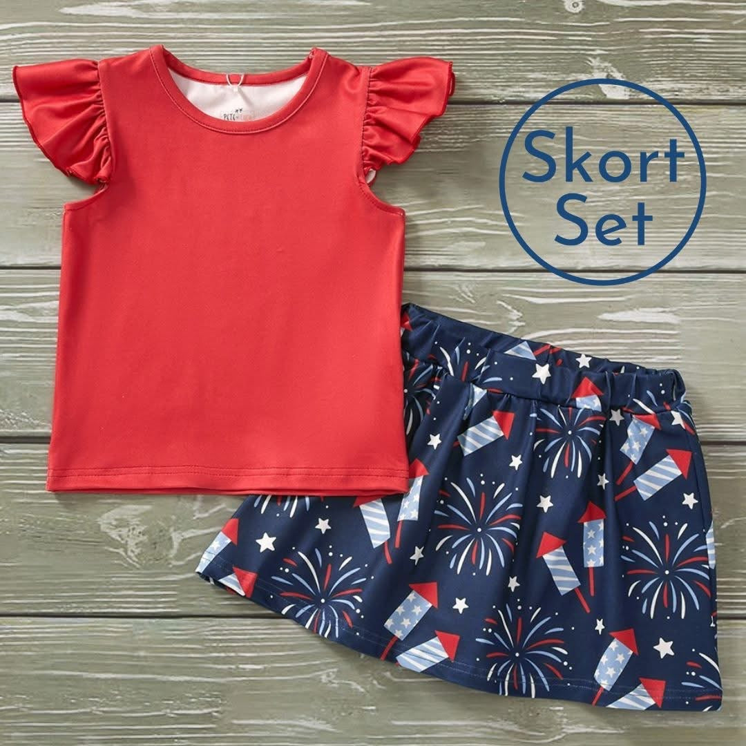Pre-Order Firecracker Skort Set By Pete + Lucy