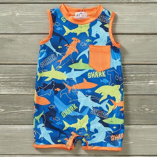 Sharks Infant Romper By Pete + Lucy